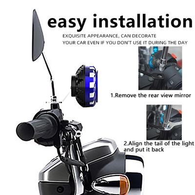 Red 6500K External Spotlight Universal Moto Headlight Projector Lens