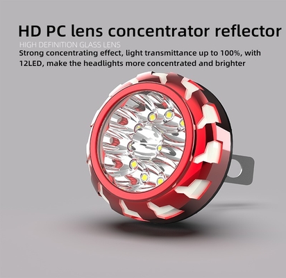 Red 6500K External Spotlight Universal Moto Headlight Projector Lens