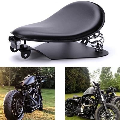 Classic Motorcycle Seat With Seat Mount  Brown Color Motorcycle Solo Spring Seat for Harley