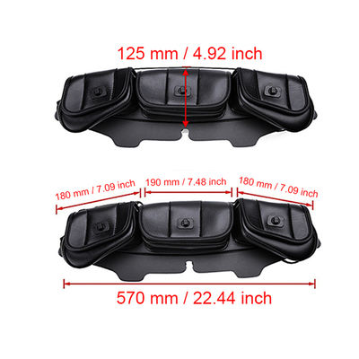 Motorcycle Front Triple Bag Tool Bag Leather Bag Suitable for Harley Grand Glide Street Glide 96-13