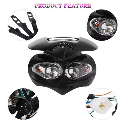 Dual LED Headlamp for Motorbikes and ATV 12V Plastic Front Fairing Lamp for Dirt Pit Bikes and Lo Beam Motorbike Headlight