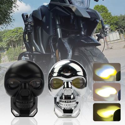 3inch  40W Dual Color Led Spotlight Auxillary Motorcycle External Spotlight Skull Motorcycle Headlight Fog Lamp