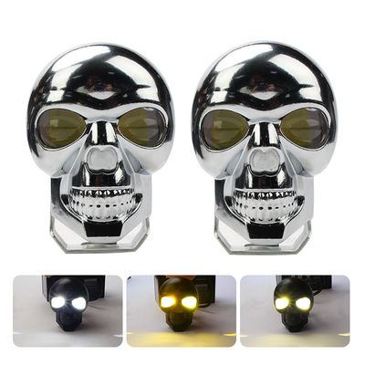 3inch  40W Dual Color Led Spotlight Auxillary Motorcycle External Spotlight Skull Motorcycle Headlight Fog Lamp
