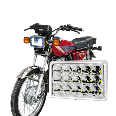 مصباح أمامي LED للدراجة النارية YAYE CG125، 12 شريحة، تيار مستمر 12 فولت، أبيض أزرق، ضوء نهاري